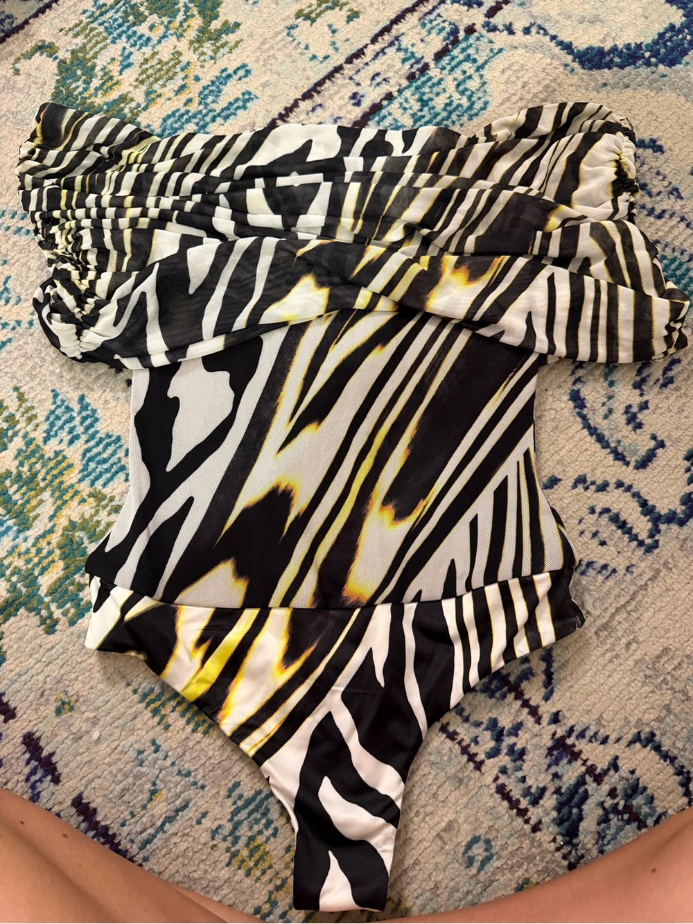 AFRM bodysuit Black & White Zebra Print